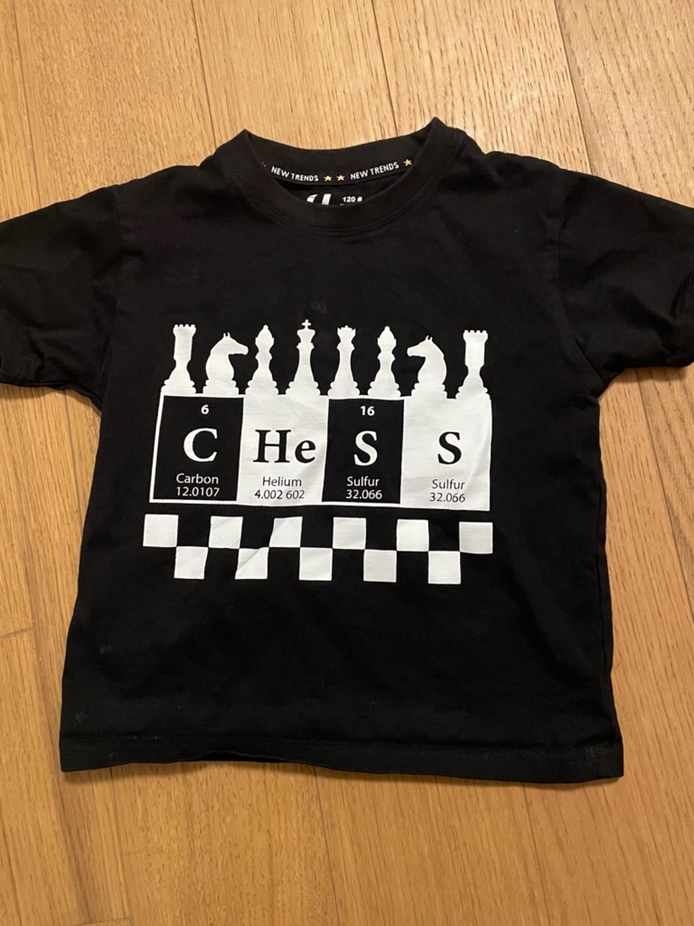 Black Chess Graphic Kids T-Shirt Size 4/5